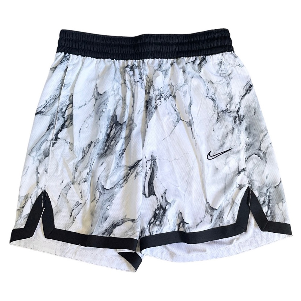 Nike Dri Fit Marble Print White Standard Fit Basketball Shorts Size M NWT